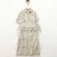 AKRIS*アクリス　スカートセットアップ　ワンピース風　水玉　ドット　6