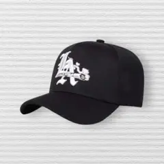 SALE 新品LAロゴ キャップ SNAPBACK フリーサイズ BLACK