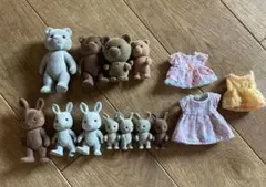シルバニアファミリー ぬいぐるみ11体　洋服セット　ジャンク