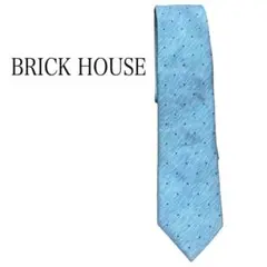 【訳あり】BRICK HOUSE ブリックハウス ネクタイ 水色 ドット柄