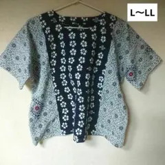ハンドメイド チュニック かぶるタイプ 浴衣リメイク L〜LL
