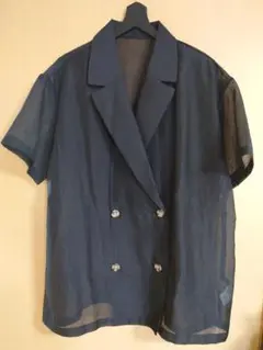 シアー半袖シャツ ジャケット L