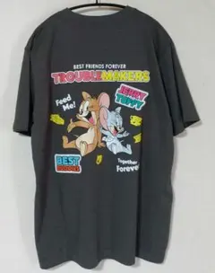 トムとジェリー タフィー ワッペン 85周年 半袖 Tシャツ メンズ 3L