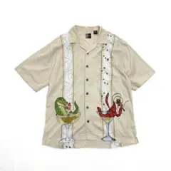 chiliwear ワニ ロブスター プリント オープンカラー 半袖シャツ M