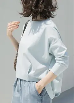 （美品）URBAN RESEARCH DOORS バックタック7分袖プルオーバー