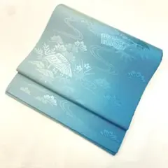 〔S151〕着物 名古屋帯 平仕立て 水色 392㎝