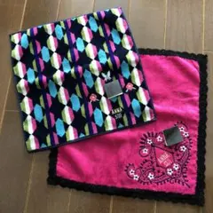 未使用　ANNA SUI タオルハンカチ2枚　アナスイ　刺繍　レース