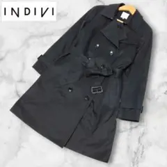 極美品✨ INDIVI トレンチコート ライナー付き 42 X Lサイズ 黒