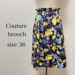 Couture brooch クチュールブローチ スカート 膝丈 花柄 36