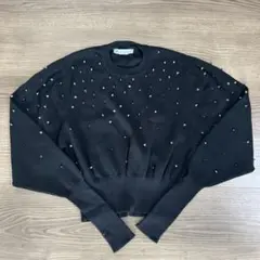 新品★ZARA スタッズ付き黒セーター