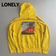 美品❗️ LONELY 論理 珍しい赤富士のバックプリント スウェットパーカー