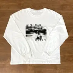 アメリカンホリック 長袖Tシャツ M ホワイト　プリント　メンズ　シンプル　綿