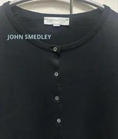 《JOHN SMEDLEY》 ジョンスメドレー　ウールカーディガン　ブラック　S
