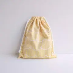 ストライプもくもくのきんちゃく30×25　イエロー