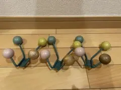 カラフル　木製ボール　壁掛けフック　3個セット