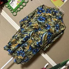 レトロ古着 メンズ アロハ風 総柄 半袖シャツ ヴィンテージ 古着