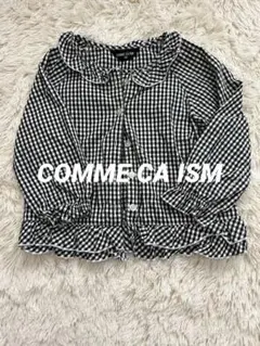 美品 COMME CA ISM ギンガムチェックシャツ 90 ブラウス フリル