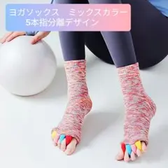 【5本指分離デザイン】ヨガソックス 　フリーサイズ　リラックス外反母趾予防　新品