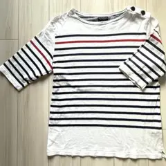 【美品✨】OUT OF SIGHT ボーダー M 七分 カットソー メンズ 白