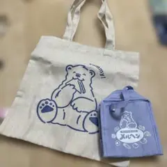 新品未使用　クマのイラスト付きトートバッグと保冷バッグセット