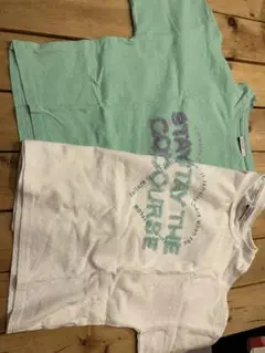 ベイフロー肩出しTシャツ 2点セットミントグリーン ホワイト