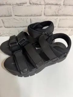 GLOBAL WORK ブラック 厚底サンダル　26cm マジックテープ　夏