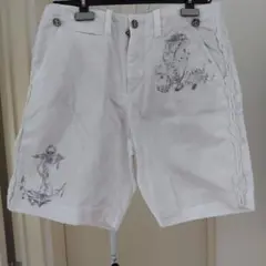 WEBER ホワイトショートパンツ アンカー柄