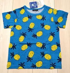 パイナップル柄 Tシャツ 青