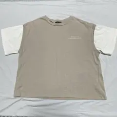 メッセージプリント Tシャツ ベージュ　150