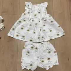 スラップスリップ　ひまわり柄 セットアップ　70-80cm