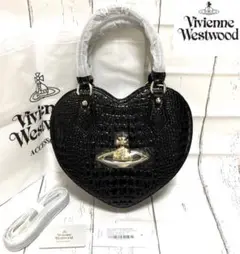 新品 VivienneWestwoodハートバッグ2way ロゴ 地雷 クロコ