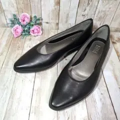 美品✨【fitfit】エアパンプス☆フラットシューズ☆23cm☆黒レザー