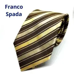 Franco Spada ネクタイ ブラウン×ゴールド　シルク100％