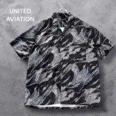 united aviation オープンカラーシャツ　半袖シャツ　メンズ　柄