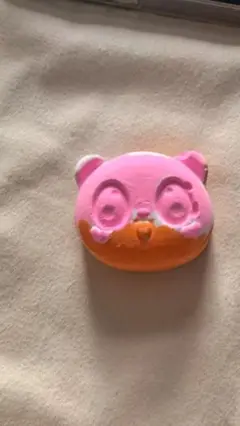 クマの顔 マグネット ピンクオレンジ
