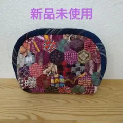 【新品未使用】パッチワーク ポーチ ヘキサゴン 通帳 お薬手帳ケース
