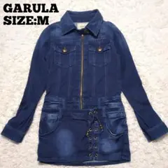 GARULA◆長袖 デニムワンピース インディゴブルー M 平成 ギャル