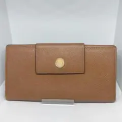 ブルガリ BVLGARI お札入れ 長財布 三つ折り財布 かぶせ本革 ブラウン