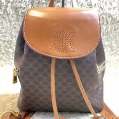 極美品 セリーヌ リュック パックパック マカダム ブラゾン ゴールド金具