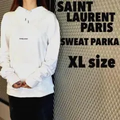 XL フランス製 SAINT LAURENT PARIS スウェットパーカー 白