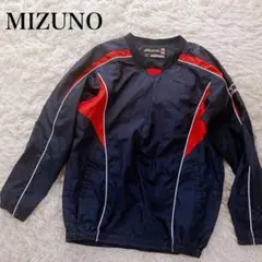 MIZUNO 野球 ユニフォーム 160 紺 赤 長袖 ウエスト袖口ゴム