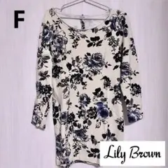 Lilly brown フラワーミニワンピース