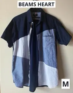【美品】BEAMS HEART半袖シャツ ◆Mサイズ/ ブルー系