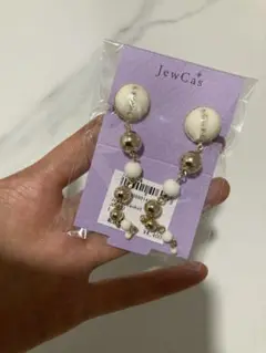 JewCas エアフィットイヤリング ホワイトシルバー