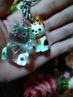 招き猫 キーホルダー レトロ まねきねこ ビンテージ 昭和
