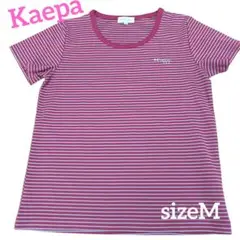 美品　Kaepa ケイパ　レッド×ホワイトストライプ　半袖Tシャツ　レディースM