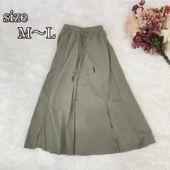 ロングフレアスカート（M〜L）ゆったり　体型カバー　ウエストゴム　春夏