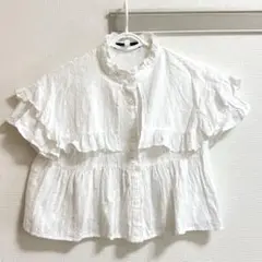 【美品】w closet/ダブルクローゼット 半袖レーストップス Fサイズ