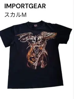 IMPORT GEAR スカル Tシャツ Mサイズ ブラックガイコツプリント