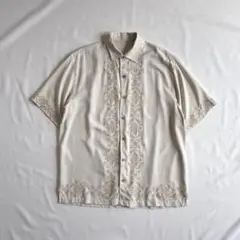 90s Tommy Bahama シルク100% キューバシャツ 刺繍 L